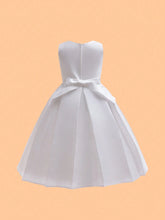 Young Girl Jewel Neck Mesh Splice Sleeveless Flower Girl Wedding Piano Performance High-End Formal Dress Princess Gown